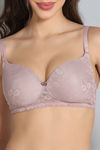 Zivame Padded Non Wired 3/4th Coverage Tshirt Bra - Powder Pink — thumbnail 4